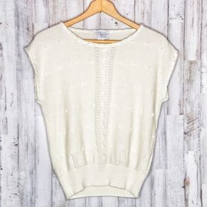 Jessica Scott | Vintage Cream Knit Sweater Vest